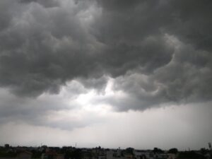 a monsoon rolling into a residential neighborhood in Tucson, AZ